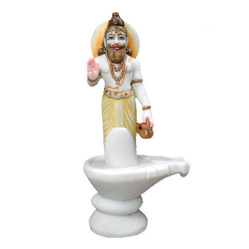 White Marble Hindu Parshuram Ji Statue With Jaleri For Temple And Home