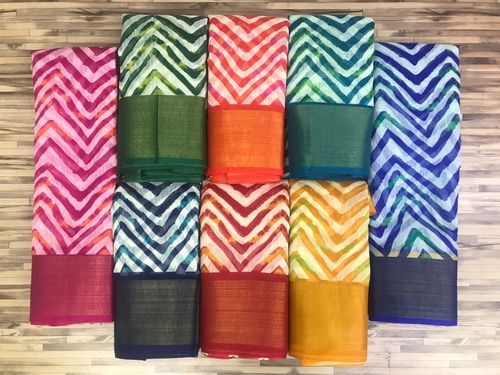 Zig Zag Linen Saree 