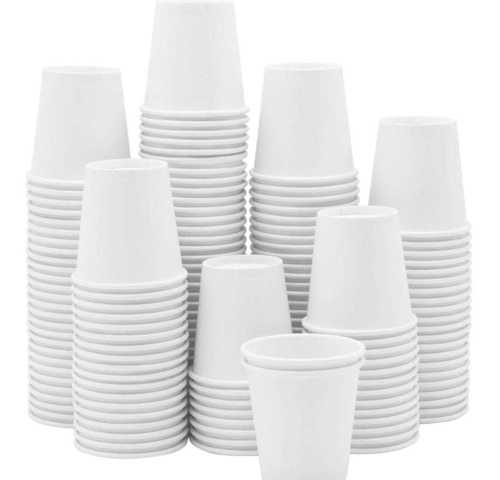 100% Eco Friendly White Paper Disposable Cups For Birthday Parties And Celebrations 