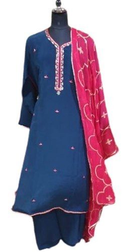 Eco Friendly Lightweight Comfortable To Wear Cotton Ladies Straight Kurta With Dupatta