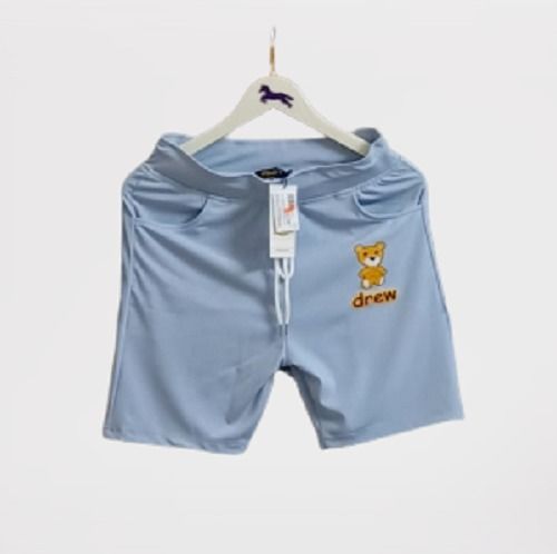 Light Blue Color Cotton Printed Bermuda Shorts For Boys Daily Wear