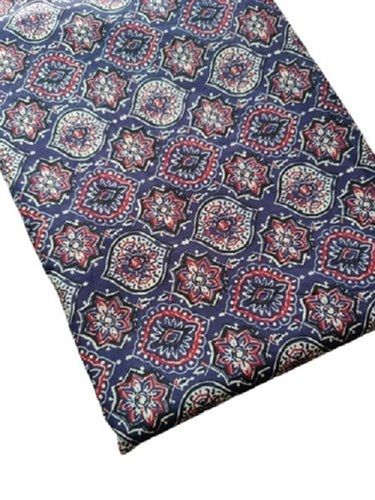 Lightweight Multipurpose Red And Navy Blue Floral Printed Soft Cotton Fabric Length: 12-20 Inch (In)