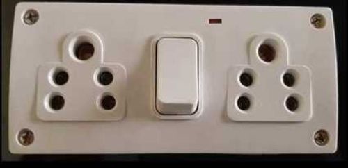 White Pvc Two Socket Electrical Switch Board With Hard Fiberboard Strong And Durable