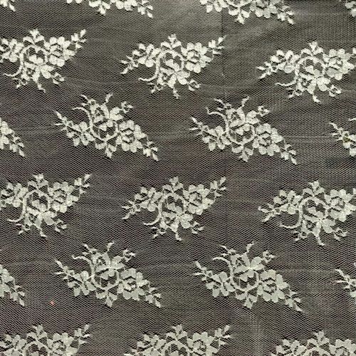 Grey Shrink Resistance Skin Friendliness Lightweight Leaf Print Gray Nylon Silk Net Fabric