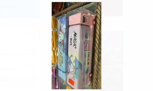 Plastic Best Price Multicolor Cartoon Printed School Bus Pencil Box For Kids