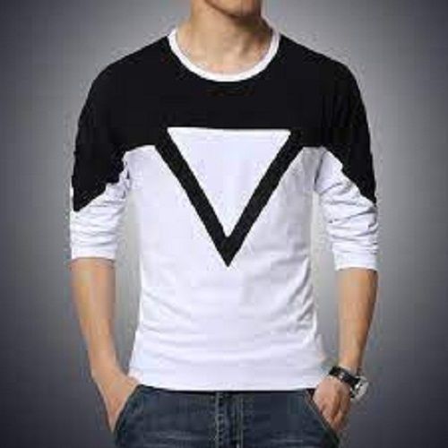 Black And White Round Neck Half Sleeves Graphic Style Casual Wear Mens T Shirts Age Group: 20-25