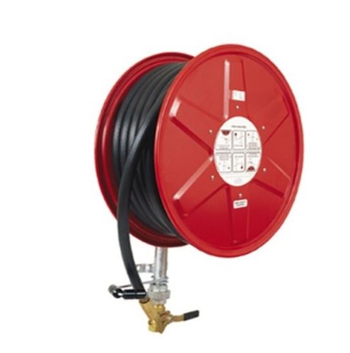 Fire Hose Reel, Black Color Heavy Durable Rubber Pipe And Rust