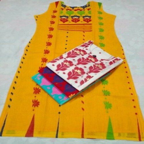 Sleeveless Anarkali Cotton Yellow Fancy Kurti For Daily Wear Decoration Material: Laces