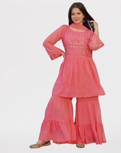 Georgette Fabric Sharara Suit For Girls And Women – Kaleendi