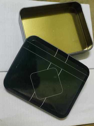 Anti Corrosive Black Color 200gm Square Shape Tin Storage Box For Packaging - Stainless Steel, 200gm, Black | Ideal for Snacks, Food Storage, Outdoor Use