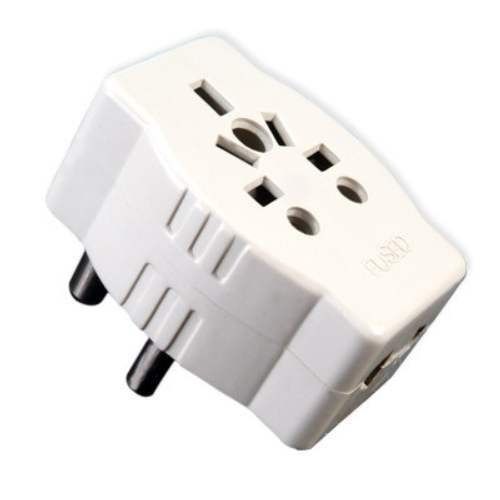 Crack Free White Plastic Spice 3-Pin 240V Universal Travel Adapter For Electric Dimension(L*W*H): 15.2 X 12.7 X 7. Inch (In)