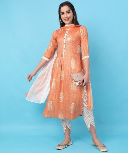 Indian Ladies Churidar Pajama And Printed Kameez With Fancy Dupatta at Best  Price in Surat