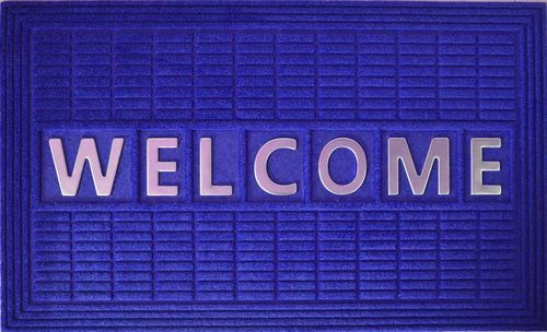 Pvc Door Mat With Welcome Printed Label(Anti Slip) Use: Decorative