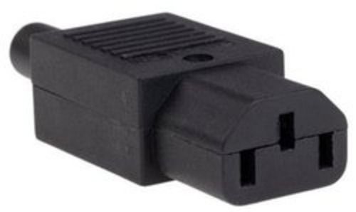 Black Smps 3 Pin Female Rewireable Plug With Male Computer Jack 250V For Electrical Fittings