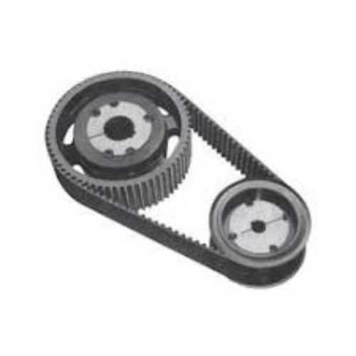 Black Timing Belt Pulley With Taper Lock Bush, Aluminium And Rubber Material