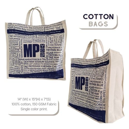 Natural 150 Gsm Single Color Print Multipurpose 100% Cotton Carry Bags ...