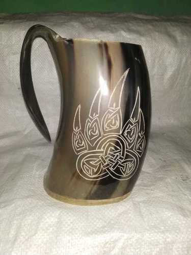 3-3.5 Inches Horn Craft Mug For Drinking Purpose