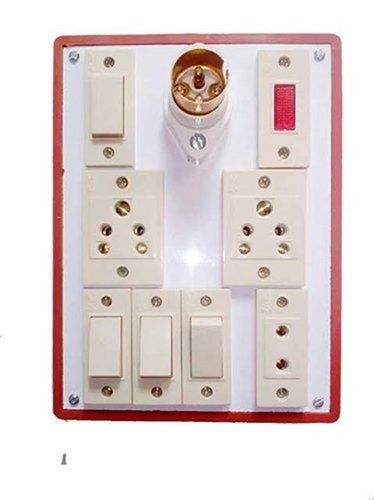 White 3 Socket With Bulb Holder Electrical Switch Board With Indicator Light For A Unique Touch