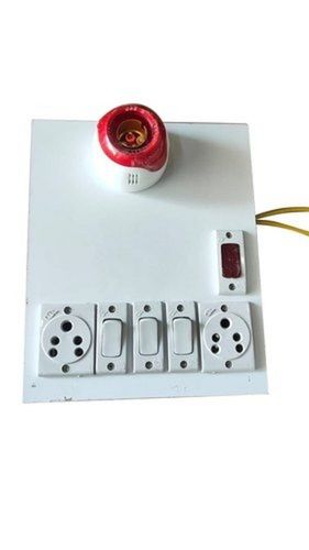 5A Plastic 2 Socket With Bulb Holder White Electrical Switch Board, Lightweight And Durable Dimension(L*W*H): 28.3 X 6 X 2.7 Inch (In)