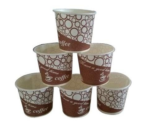 Brown And White Biodegradable Round Printed Disposable Paper Cup