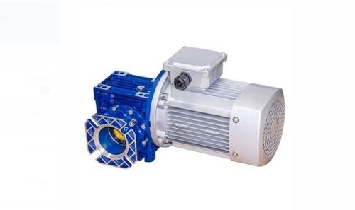 Blue Low Maintenance Single Phase Aluminum Worm Gear Motor For Industrial Purpose