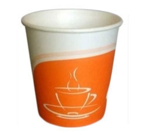 Orange And White Eco-Friendly Printed Disposable Paper Cup For Coffee And Tea