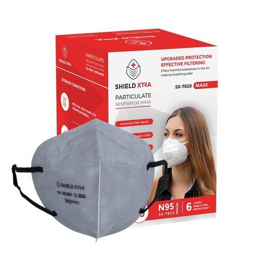 Reusable Sx-7820 Shield Xtra 6 Layers N95 Respirator Face Mask With Adjustable Earloop