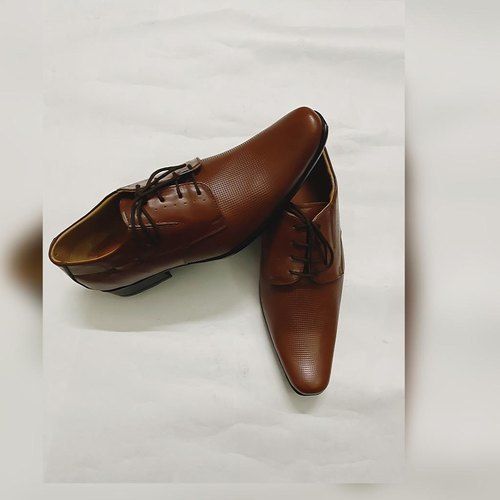 Skin Friendliness Elegant Look Soft And Comfortable To Wear Brown Formal Mens Leather Shoes Insole Material: Rubber