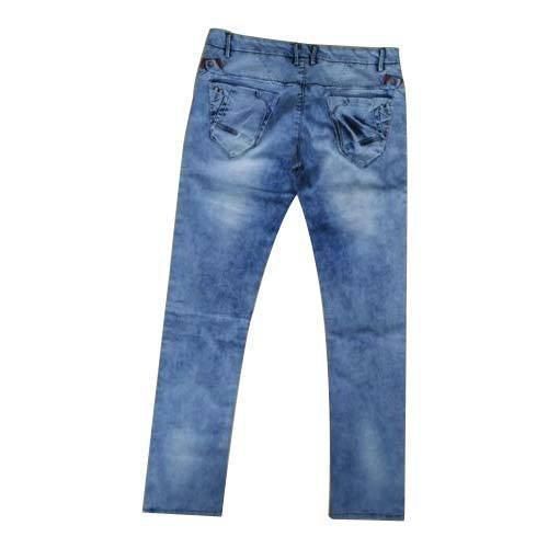 Washable Trendy Design Shrink Resistance Skin Friendliness Blue Plain Denim Regular Fit Mens Jeans