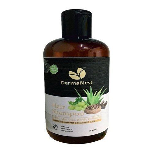 White Unisex Anti-Dandruff Dermanest Herbal Hair Shampoo For Shiny Smooth And Thinning Hair, 300Ml Bottle