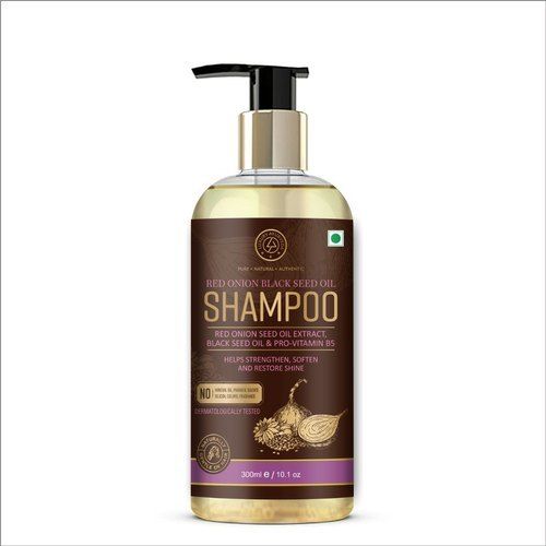 White Unisex Ayurvedic Anti-Dandruff Red Onion Black Seeds Hair Shampoo, 300Ml Bottle