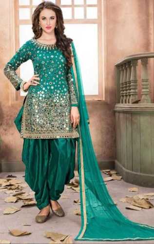 100 Percent Beautiful And Designer, Party Wear Stitched Suit With Patiala Salwar For Ladies  Decoration Material: Beads