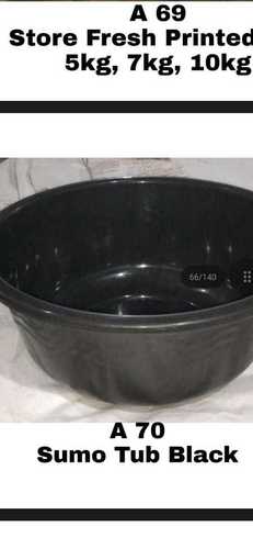 Black Color House Hold Plastic Tub With Anti Crack And Leak Properties Size: Various Sizes Are Available