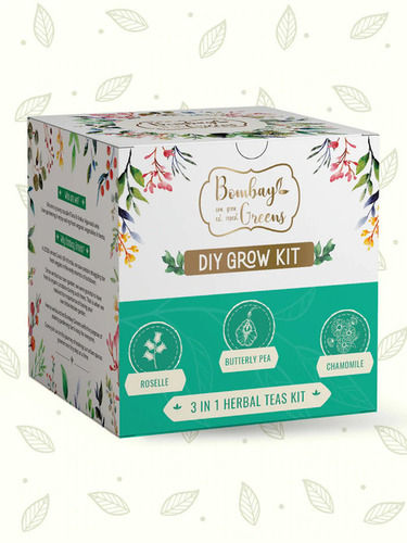 Organic Bombay Greens 3 In 1 Herbal Diy Tea Grow Kit For Home Gardening