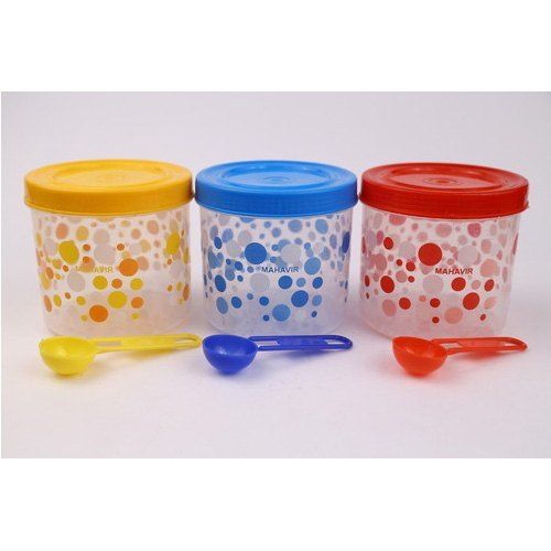 Eco Friendly And Light Weight Plastic Round Shape Container For Kitchen Storage, Food Storage