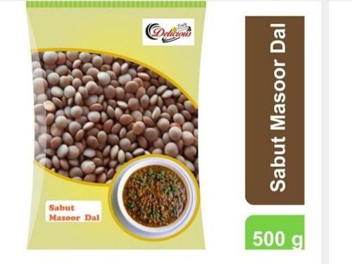 Natural And Pure Raw Whole Masoor Dal For Cooking, Rich In Taste, Pack Of 500g