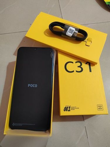 Poco C31 Mobile Phone With Black Color, 6.53-Inch Touchscreen Show Offering A Goal Of 720x1600 Pixels 