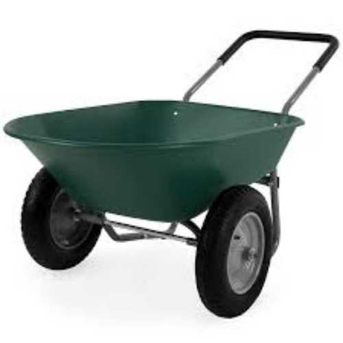 Wheel Barrow In Steel Polyurethane Rubber Material And Green Color Application: Construction