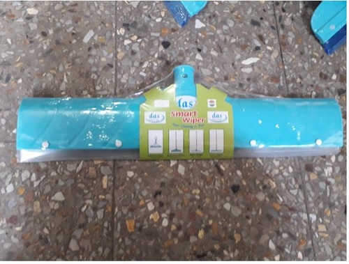 12 Inch Blue Color Wiper Head - Plastic & Rubber Material, Waterproof Design with Non-Scratch Head for Convenient Household Cleaning