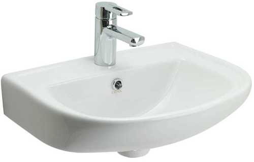 Rectangular Heavy Duty Wall Mounted Premium Glossy Fine Finish Ceramic White Wash Basin