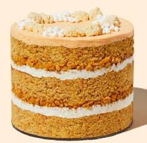 Hygienic Prepared Mouthwatering Rich Sweet Taste Vanilla And Butterscotch Cake