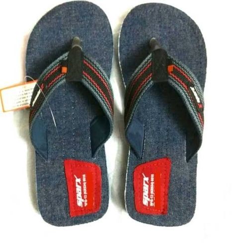 Multi-Color Men'S Light Weight And Comfortable Sparx Denim Fabric Flip Flops Slippers