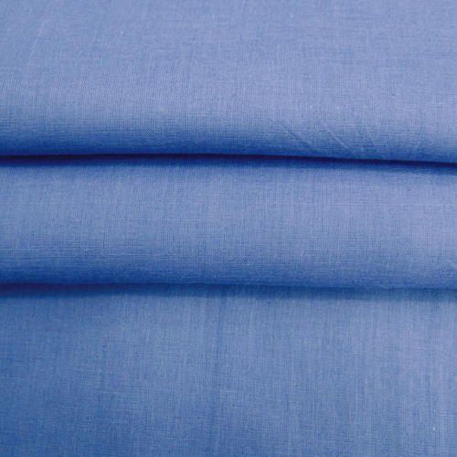 Quick Dry Softness Brightness And Resistance To Wrinkles Blue Color Plain Cotton Cambric Fabric