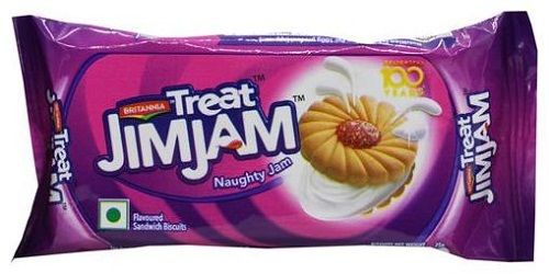 Sweet And Delicious Sweet Taste Semi-hard Round Cream Cherry Filled Treat Jimjam Biscuits