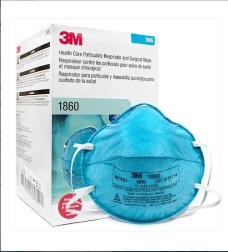 Two-Strap Adjustable Design 3M Particulate Respirator And Surgical N 95 Mask 1860S Teal Color Gender: Unisex