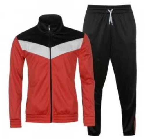 Cotton Men's Full Sleeves Athletic Wear Highly Breathable Polyester Red And Black Track Suit