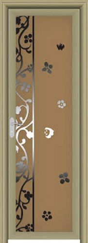 Pp 100% Strong And Water Proof Modern Aluminum Brown Bathroom Door For Home, Office