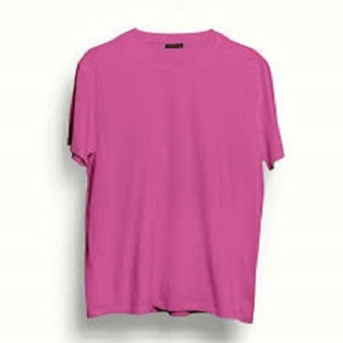 Eye Catching Comfortable Pink Color Plain Cotton Half Sleeve Men'S T-Shirts Gender: Male