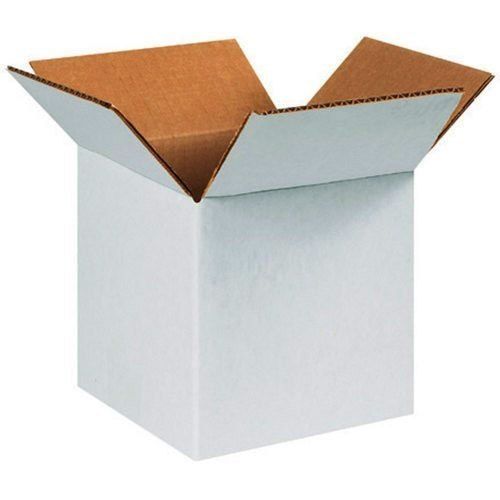 Smooth Finish Highly Durable 4x4x4 Inch Corrugated White Packaging Box