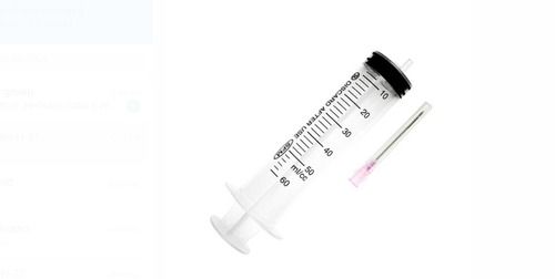 Transparent Color 60Ml Disposable Plastic Syringe With 65 Gram Weight Size: 3 Inch